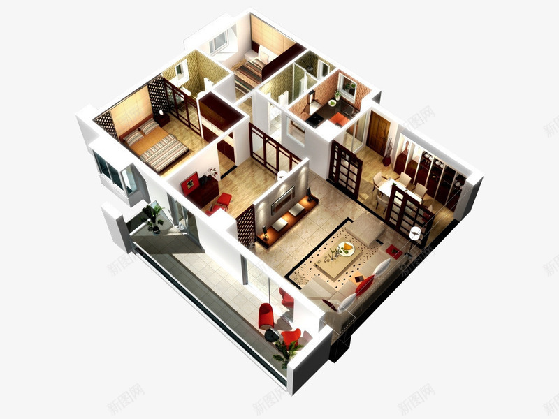 家装3D效果图png免抠素材_新图网 https://ixintu.com 家园 家装 效果图 温馨