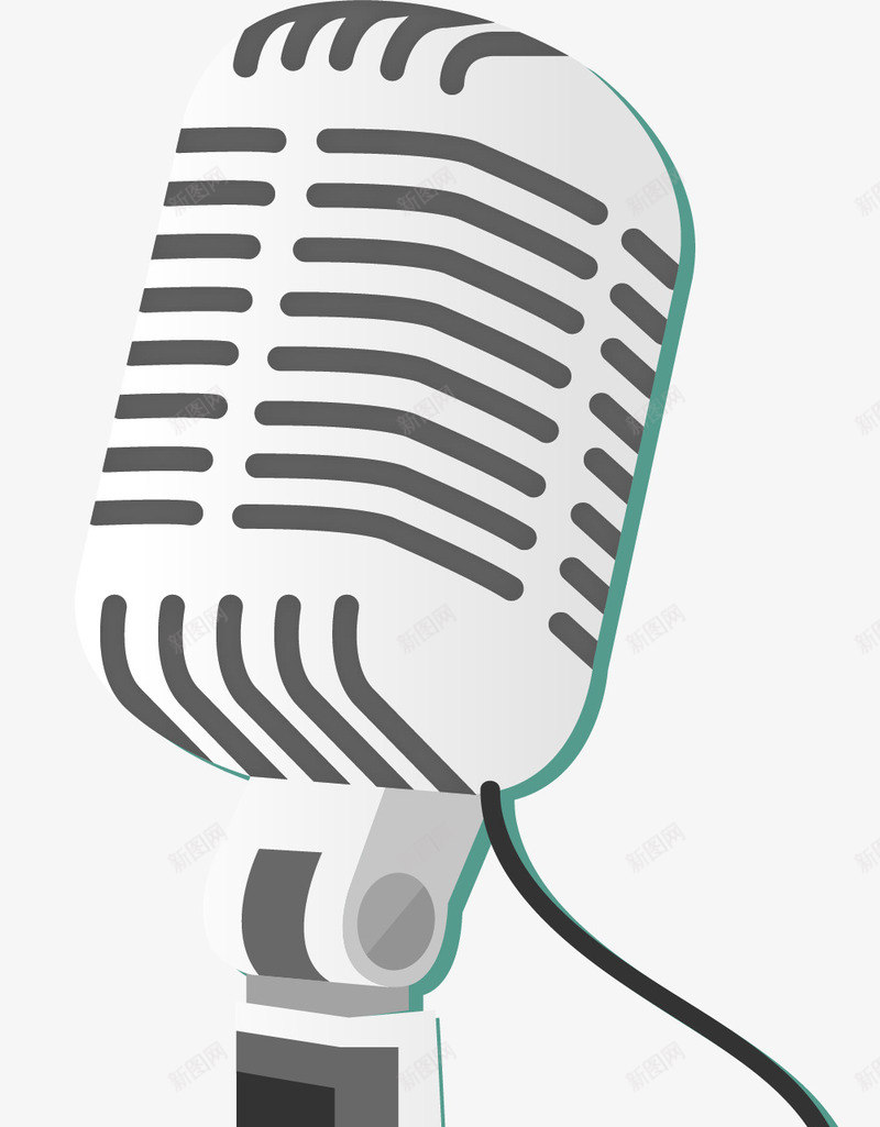 卡通灰色麦克风png免抠素材_新图网 https://ixintu.com 免抠PNG 卡通 灰色 童趣 简约 线条 麦克风