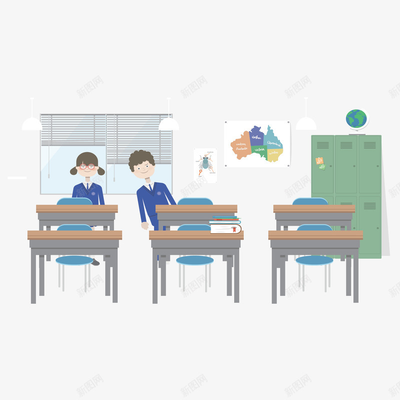 课堂矢量图ai免抠素材_新图网 https://ixintu.com 上课 上课中 开学 开学季 矢量图 矢量素材 矢量课堂素材 课堂礼仪 课堂素材
