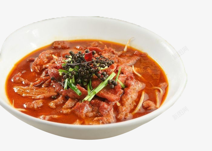 水煮牛肉png免抠素材_新图网 https://ixintu.com 产品实物 牛肉片 美食