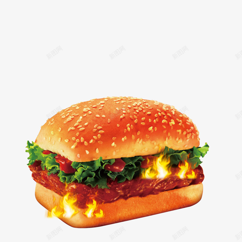 香辣多层牛肉堡蔬菜png免抠素材_新图网 https://ixintu.com 多层 源文件 牛肉堡 香辣