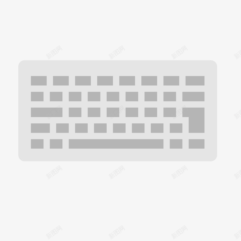 灰色点击键盘png免抠素材_新图网 https://ixintu.com 商务 圆角 扁平化 按钮 灰色 点击 白色 科技