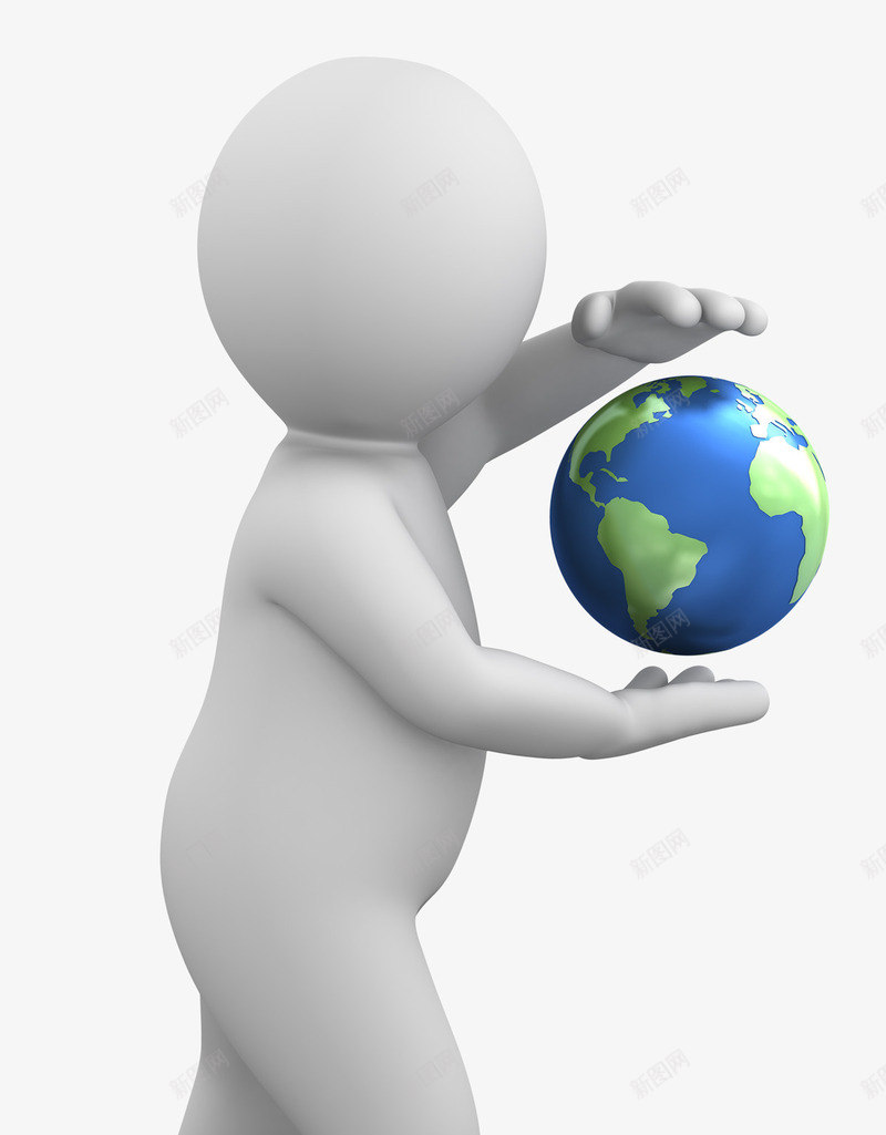 手绘人物3d剪影探索地球png免抠素材_新图网 https://ixintu.com 3D 3d小人卡通 3d小人图片 人物素描 地球 手绘人物 探索