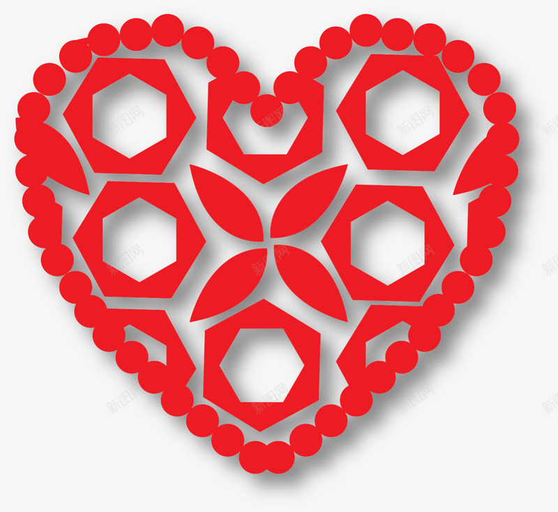 红色中国风剪纸爱心png免抠素材_新图网 https://ixintu.com LOVE 剪纸爱心 婚庆 心形 情人节 浪漫 爱情