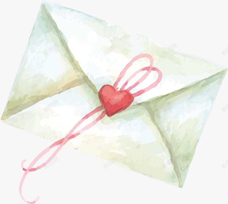 绿色水彩爱心情书png免抠素材_新图网 https://ixintu.com LOVE 告白 婚庆 情书 情人节 浪漫 爱情 表白
