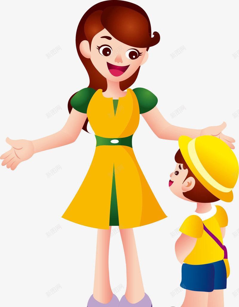跟女儿讲道理的妈妈矢量图ai免抠素材_新图网 https://ixintu.com 儿童 妈妈 矢量插画 矢量图