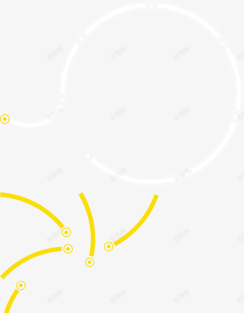 不规则圆形线条白色黄色png免抠素材_新图网 https://ixintu.com 不规则 圆形 白色 线条 黄色