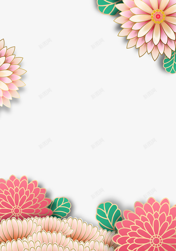 创意3D微立体花朵边框psd免抠素材_新图网 https://ixintu.com 创意3D微立体花朵边框 叶子装饰边框 小清新 树叶边框 花朵装饰边框 花朵边框