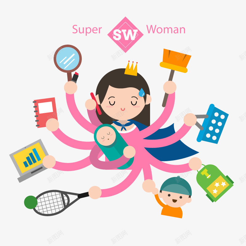 超人妈妈矢量图ai免抠素材_新图网 https://ixintu.com 楂樻竻 甯 鐭噺鍥 矢量图