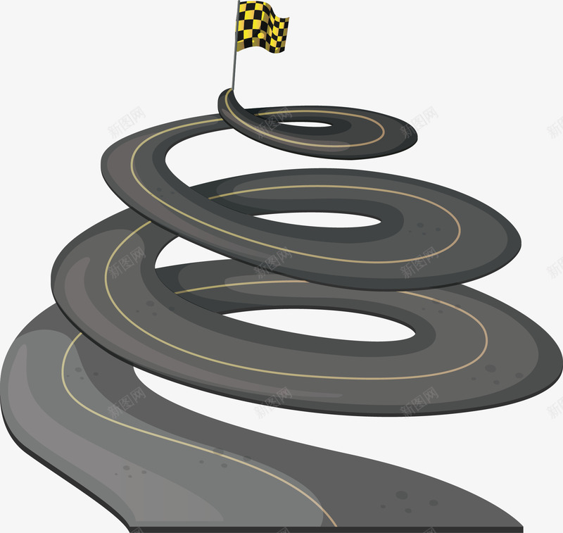 盘旋上升的公路png免抠素材_新图网 https://ixintu.com 公路 比赛专用 灰色 盘旋 矢量素材 赛道