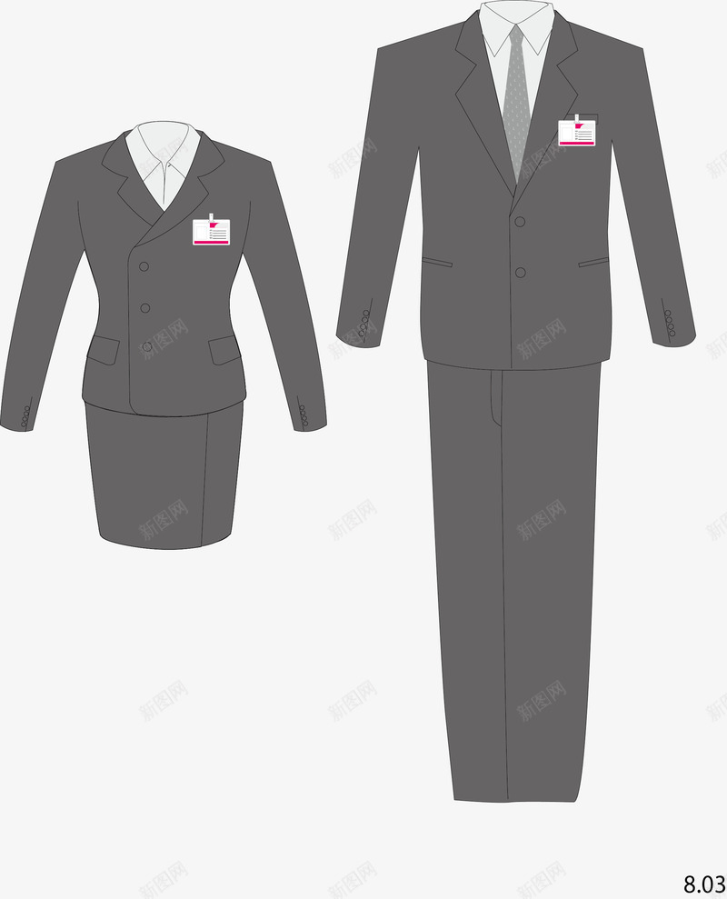 企业VI衣物png免抠素材_新图网 https://ixintu.com 企业VI 灰色 衣物 西装
