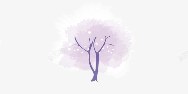 水墨紫色清新浪漫树图标图标