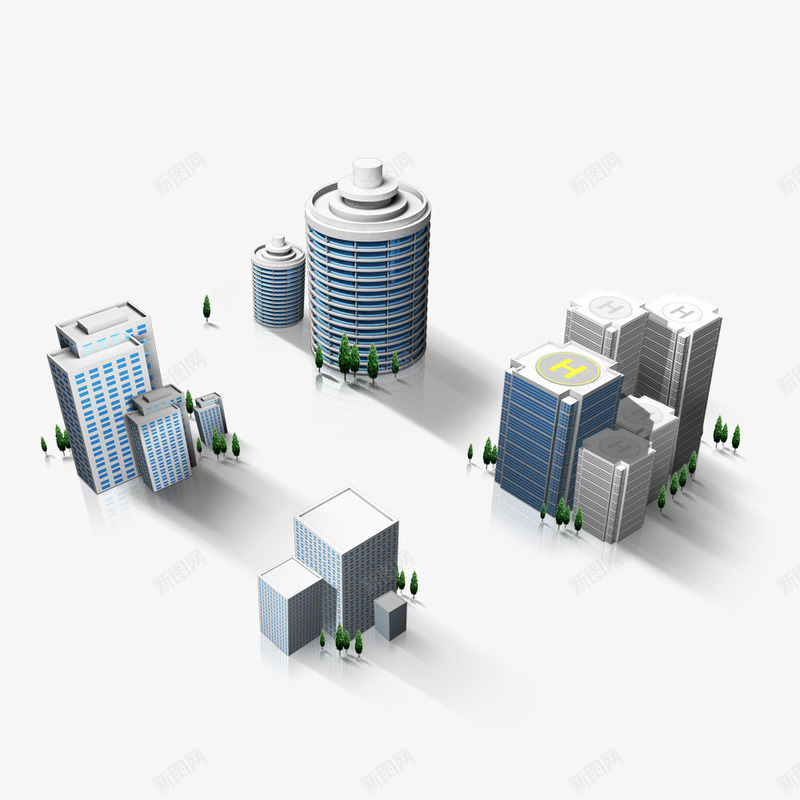 3D地图建筑png免抠素材_新图网 https://ixintu.com 3D 三维 地图 建筑 立体