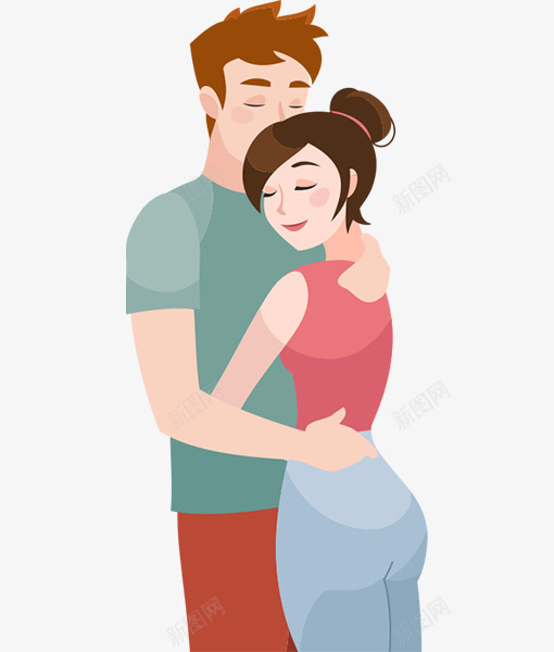 情人节甜蜜拥抱情侣png免抠素材_新图网 https://ixintu.com LOVE 婚庆 恋人 情侣 浪漫 爱情