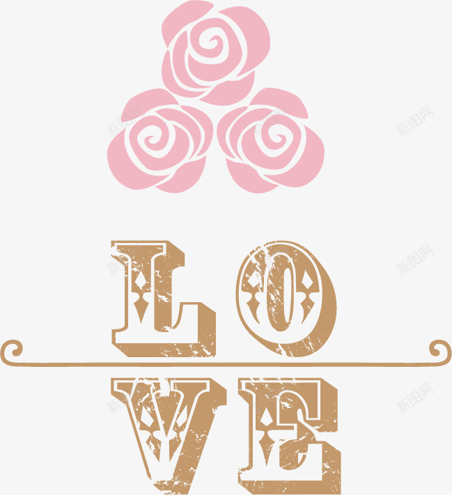 love艺术字体婚礼元素png免抠素材_新图网 https://ixintu.com LOVE 婚礼元素 字体设计 爱 玫瑰花 艺术字 英文