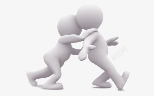 白色3D小人png免抠素材_新图网 https://ixintu.com 3D小人 商务 推搡 白色 背景装饰