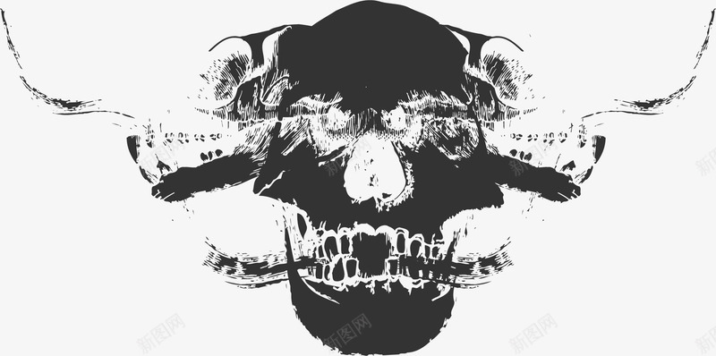 古化石牛头骨矢量图图标ai_新图网 https://ixintu.com 古化石 古化石牛头骨 矢量不规则图形 矢量图