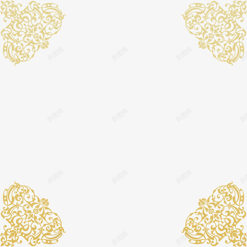 金色简约花纹边框png免抠素材_新图网 https://ixintu.com 免抠PNG 图案 大气 简约 花纹 边框纹理 金色 高贵
