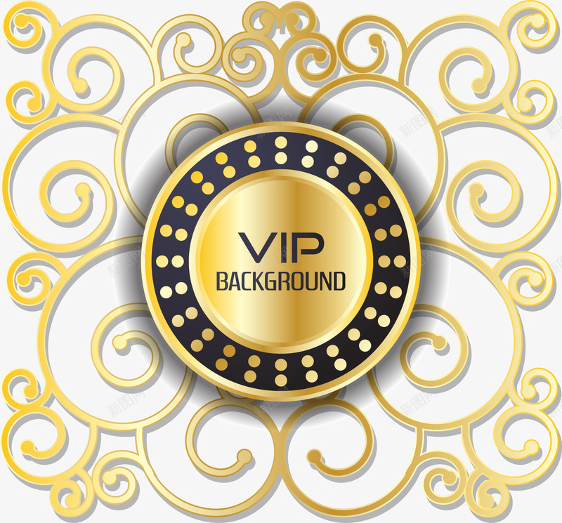 金色花纹会员卡png免抠素材_新图网 https://ixintu.com VIP 会员卡 欧式花纹 金箔纸