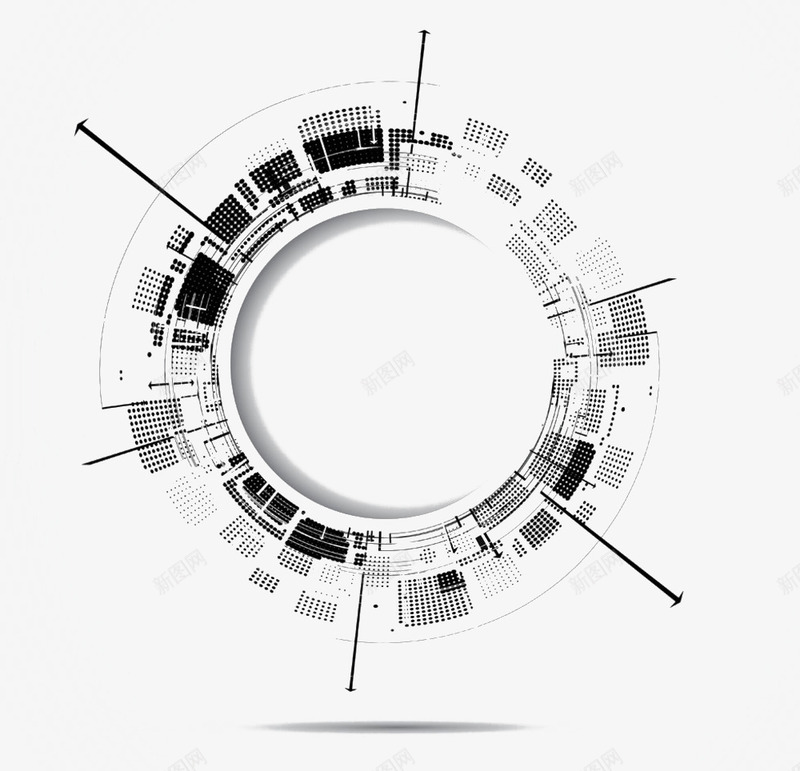 黑白抽象圆环背景图png免抠素材_新图网 https://ixintu.com 不规则 创意 抽象 简洁
