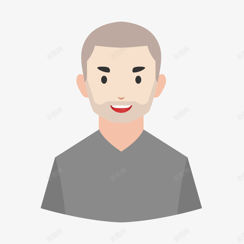 灰色微笑平头男生半身像矢量图ai免抠素材_新图网 https://ixintu.com 半身像 卡通 卡通男生 平头男生 微笑 微笑男生 灰色 矢量图