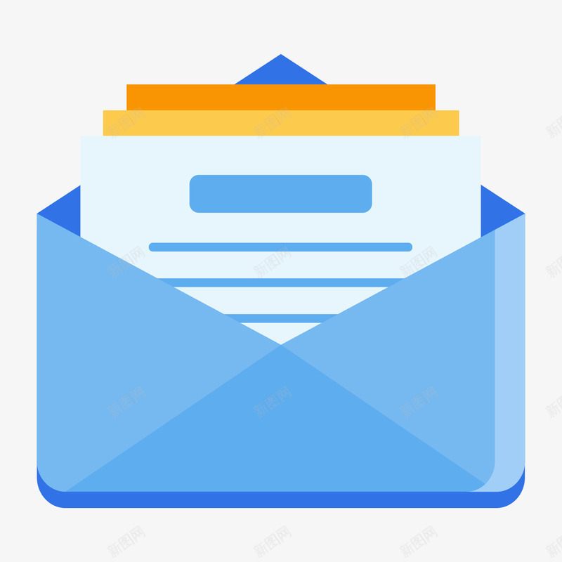 扁平化邮件图标png_新图网 https://ixintu.com UI图标 h5图标 扁平化 扁平化UI 游戏UI 界面UI 网页UI 邮件