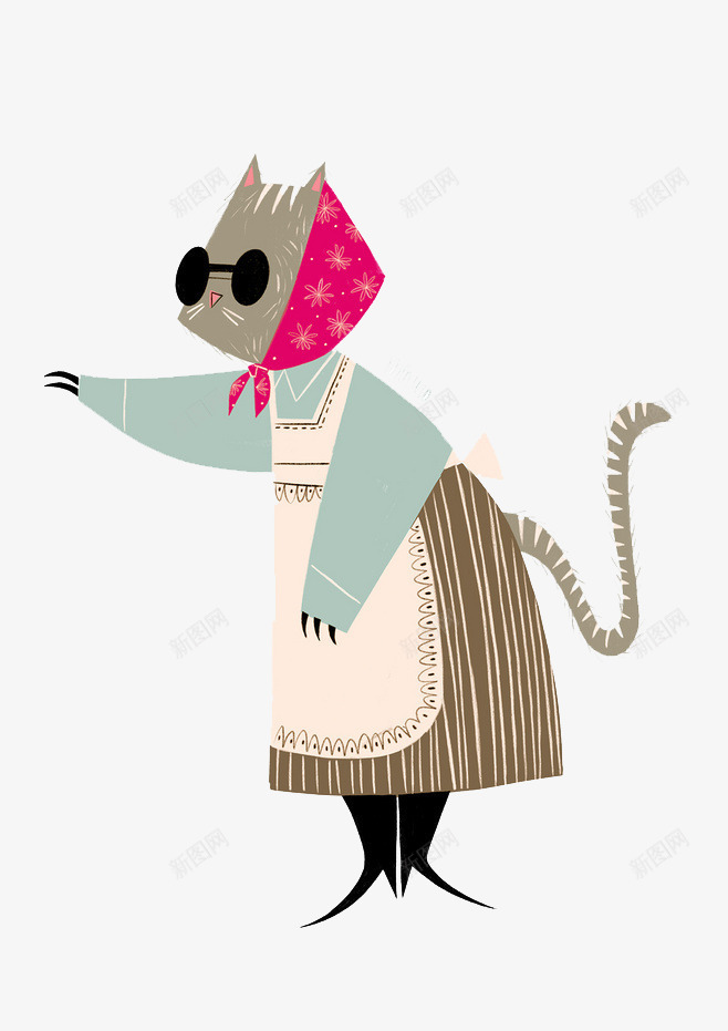 猫妈妈psd免抠素材_新图网 https://ixintu.com 动画 妈妈 老了