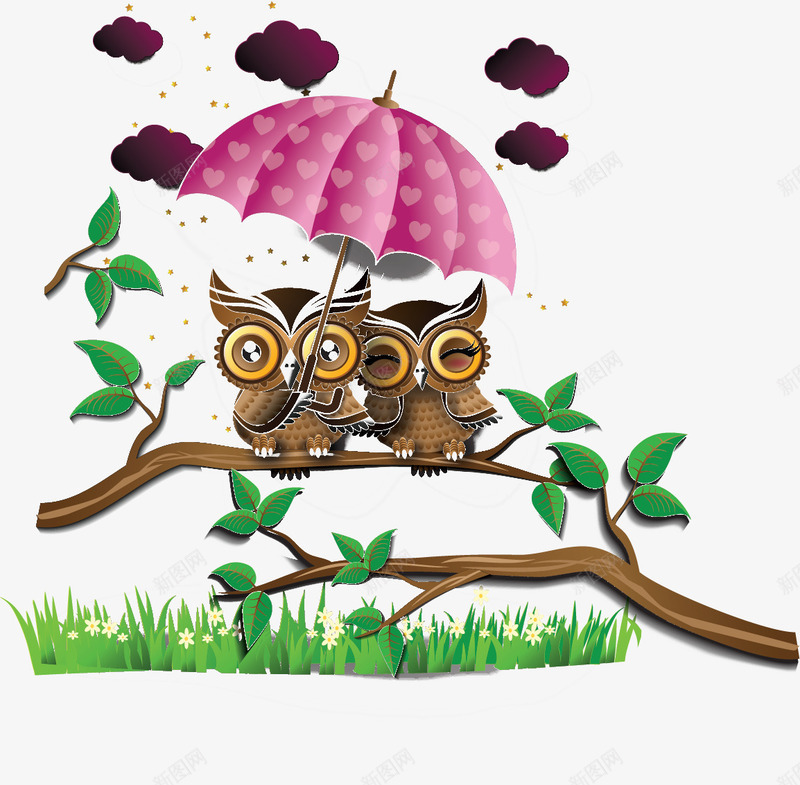 树上的猫头鹰png免抠素材_新图网 https://ixintu.com 3D PPT元素 儿童剪纸 猫头鹰 立体