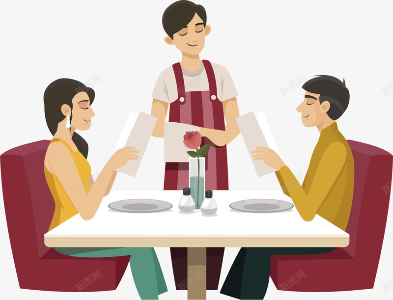 卡通餐厅约会情侣png免抠素材_新图网 https://ixintu.com LOVE couple 恋人 浪漫 爱情 约会吃饭 约会情侣 餐厅约会