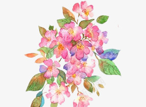 手绘水粉鲜花png免抠素材_新图网 https://ixintu.com 小鸟 手绘 水粉 鲜花