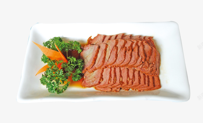 可口酱牛肉png免抠素材_新图网 https://ixintu.com 橙色 牛肉 碟子 装饰 香菜