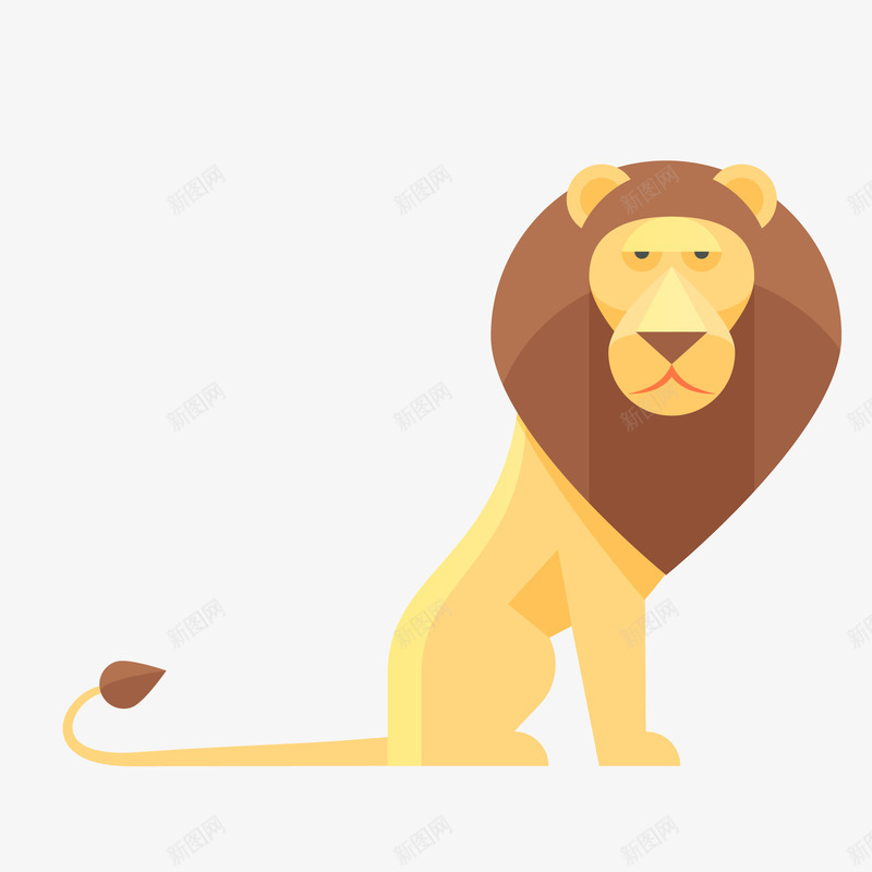 扁平化狮子矢量图图标ai_新图网 https://ixintu.com UI图标 h5图标 扁平化 扁平化UI 游戏UI 狮子 界面UI 网页UI 矢量图