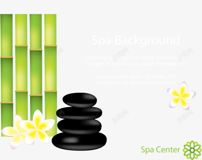 SPA刮痧石和竹子png免抠素材_新图网 https://ixintu.com SPA 刮痧石 竹子 花朵