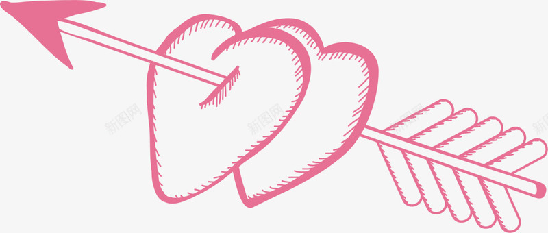 情人节粉色中箭爱心png免抠素材_新图网 https://ixintu.com LOVE 丘比特的箭 中箭爱心 情人节 情人节爱心 浪漫 爱情