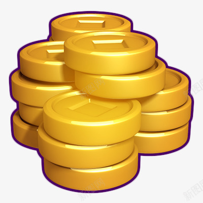 卡通金色金币png免抠素材_新图网 https://ixintu.com 商业配图 商务 大气 财富 金子 金币 金色 金融 金钱 钱币素材
