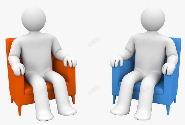 蓝色3D商务小人PPT片png免抠素材_新图网 https://ixintu.com 3D PPT 商务 小人