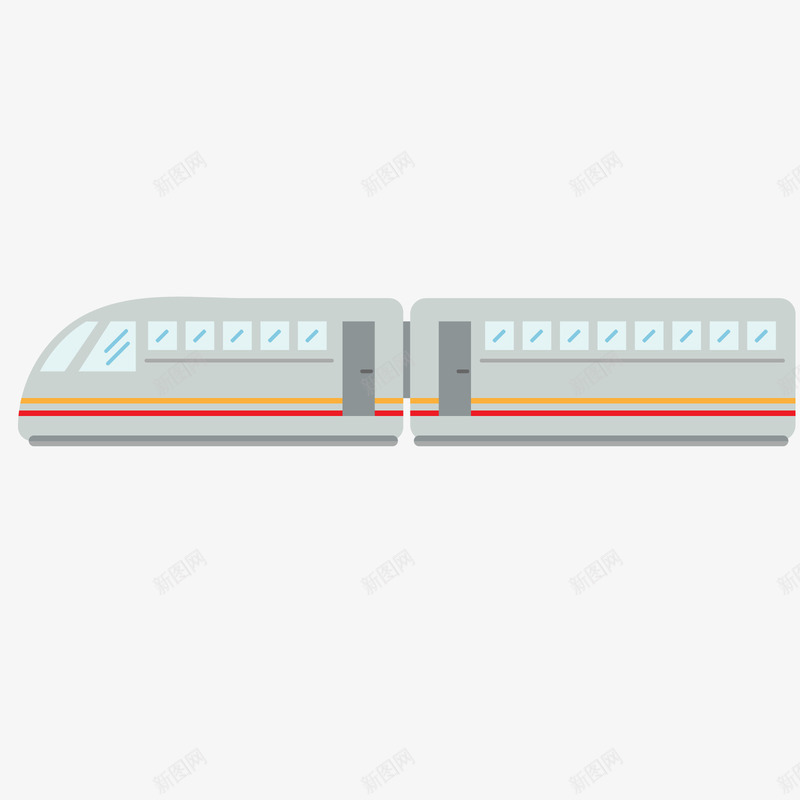 灰色的动车列车模型矢量图ai免抠素材_新图网 https://ixintu.com 列车 列车模型 动车模型 日常 灰色 红色 矢量图