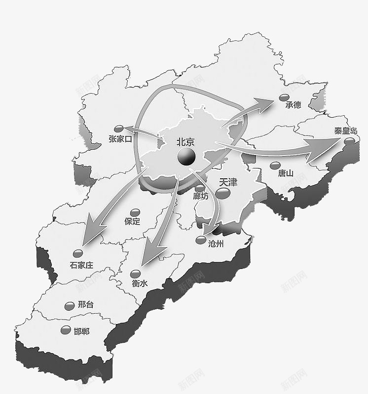 灰色河北地图png免抠素材_新图网 https://ixintu.com 地图 河北 河北地图 灰色