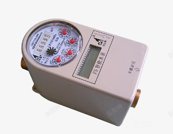 插卡智能水表png免抠素材_新图网 https://ixintu.com 刻度表 刻度计数 插卡 智能水表 水压 灰色