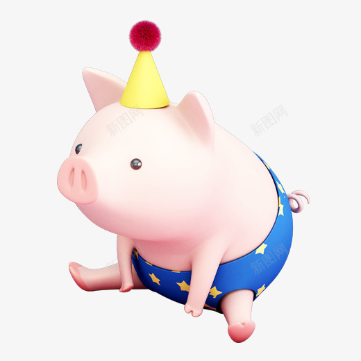 彩色光泽质感立体猪元素psd免抠素材_新图网 https://ixintu.com 2019 光泽 创意 卡通 彩色 新年 立体猪 质感