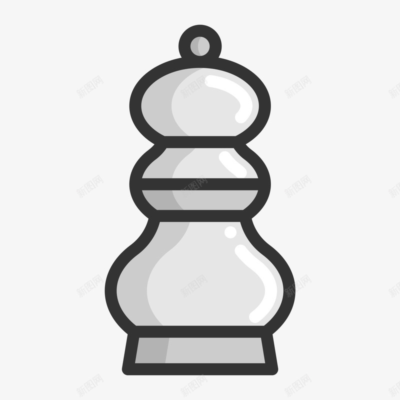 灰色手绘胡椒瓶子矢量图图标eps_新图网 https://ixintu.com 光泽 卡通图标 反光 手绘 灰色 瓶子 美食 胡椒 质感 矢量图