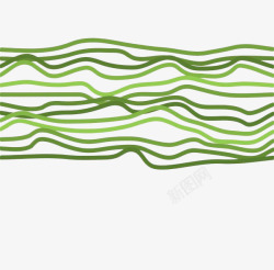 绿色手绘不规则曲线素材