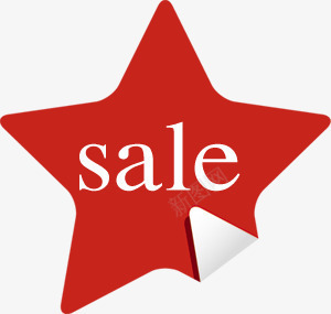 sale红色卷边星星标签png免抠素材_新图网 https://ixintu.com sale 星星 标签 红色