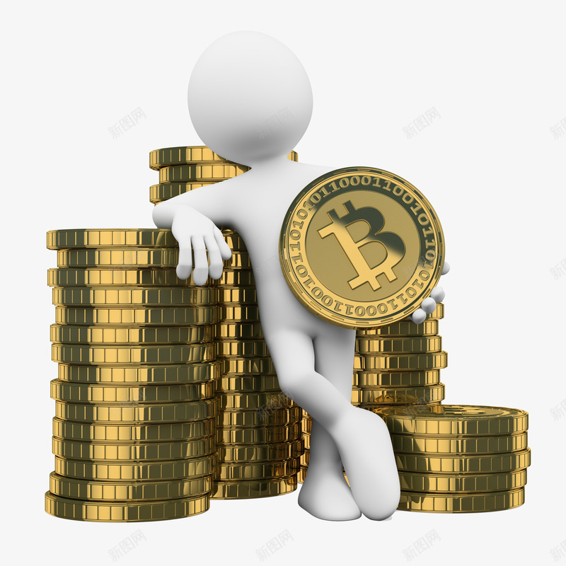 3D小人和钱币png免抠素材_新图网 https://ixintu.com 3D 卡通 小人 钱币