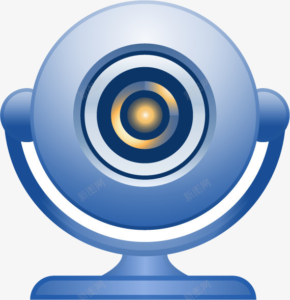 摄像头矢量图图标ai_新图网 https://ixintu.com UI 卡通 图标 手绘 电子用品 电脑配件 蓝色摄像头 矢量图