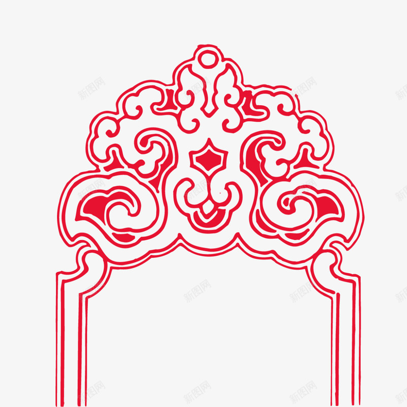 红色简约花边不规则图形png免抠素材_新图网 https://ixintu.com 不规则图形 免抠PNG 简约 红色 花边