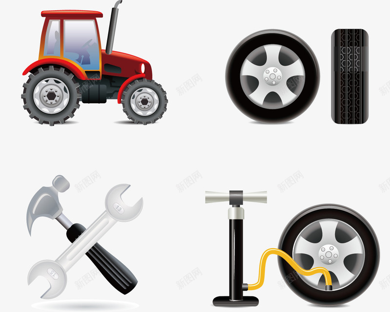 汽车修理工具png免抠素材_新图网 https://ixintu.com 工具 汽 车修理 轮胎