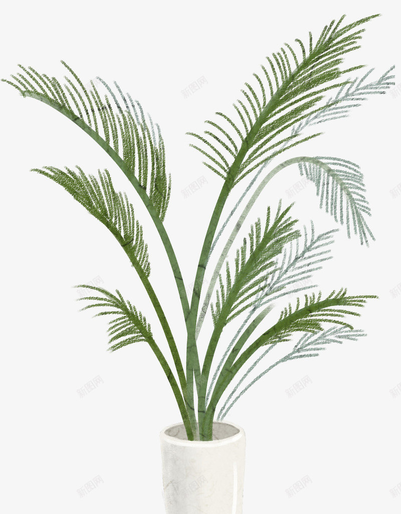 手绘装饰盆栽绿植png免抠素材_新图网 https://ixintu.com 手绘 手绘植物 植物 盆栽 绿植 装饰图案