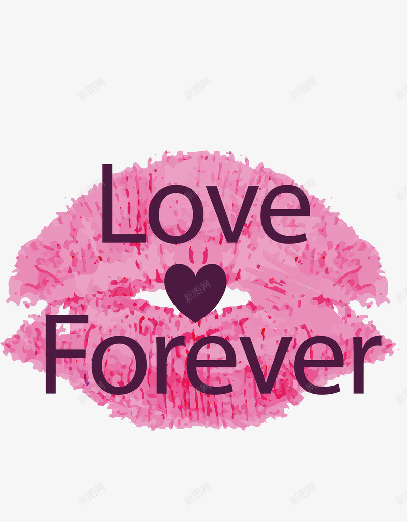 红唇矢量图ai免抠素材_新图网 https://ixintu.com forever love 七夕 吻 嘴唇 情人节元素 爱 红唇 矢量图