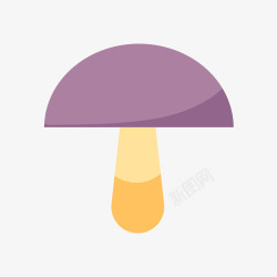 紫色蘑菇简笔绘画图素材